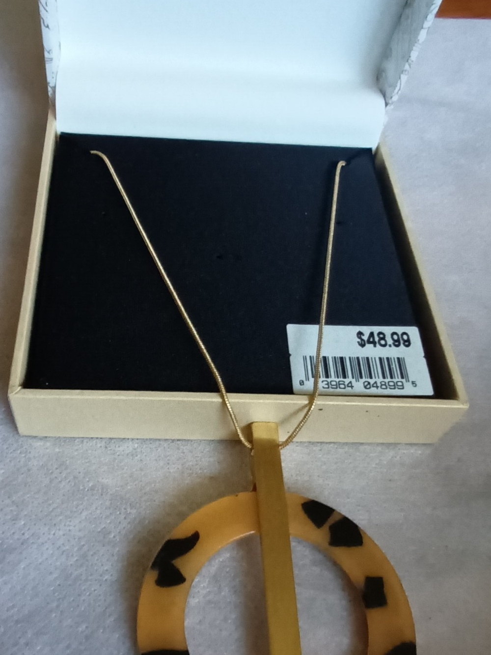 CHARTER CLUB LEOPARD STATEMENT NECKLACE BOXED